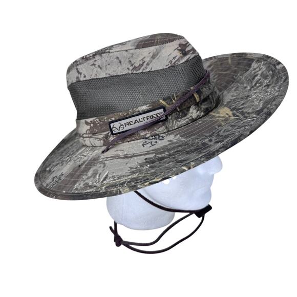 Realtree Signatures Unisex Helios Sun Hat L/XL Brown Adjustable Leather Cord - Picture 2 of 11
